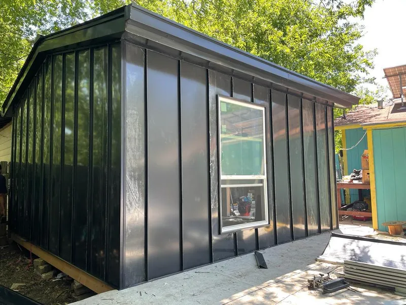 Black standing seam metal wall panels for Metal Roof Installation in Fort Lee